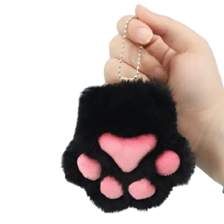Handmade Plush Cats Paw Keychain Cats Paw Key Rings Backpack Car Charm Pendant