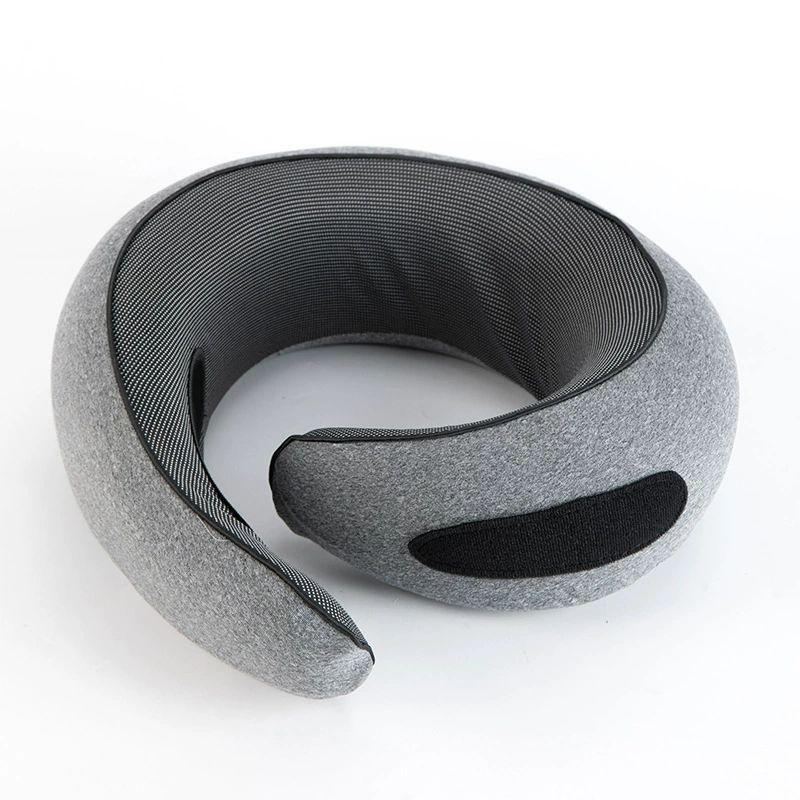 

Подушка для шеи из пены с эффектом памяти, шейный позвонок, дорожная портативная подушка для полуденного перерыва, самолет U, подушка для сна, подушка для кемпинга, сумка для переноски серый