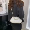 Folded mouth gold bag women's light luxury pearl handbag