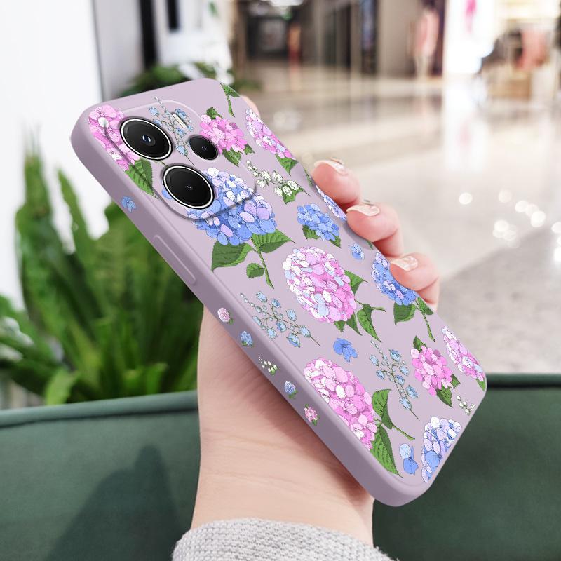 Beautiful Hydrangeas Phone Case For Xiaomi Redmi Note 14 13 12 12S 11 11S 10 10S 9 9S 15 14C Pro Plus 4G 5G Liquid Silicone Cove