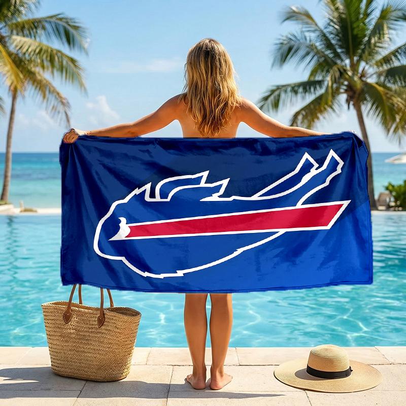Bills Team Fashion Beach Towel: Ideal for Summer Adventures Soft, Absorbent and Quick Drying Suitable for Swimming and Bathing