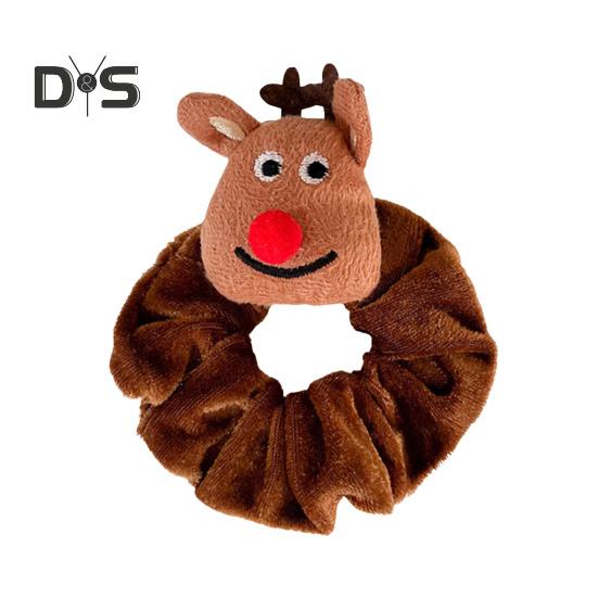 

Рождественская плюшевая кукла, веревка для волос, лось, Санта-Клаус, эластичная повязка на голову, рождественские резинки для волос, бархатные праздничные аксессуары F