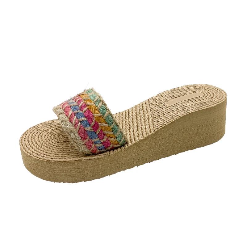 Wedges Slippers Women Summer Platform Shoes Slides Women Luxury Designer Slippers Outdoor Beach Womens Shoes Chanclas Mujer