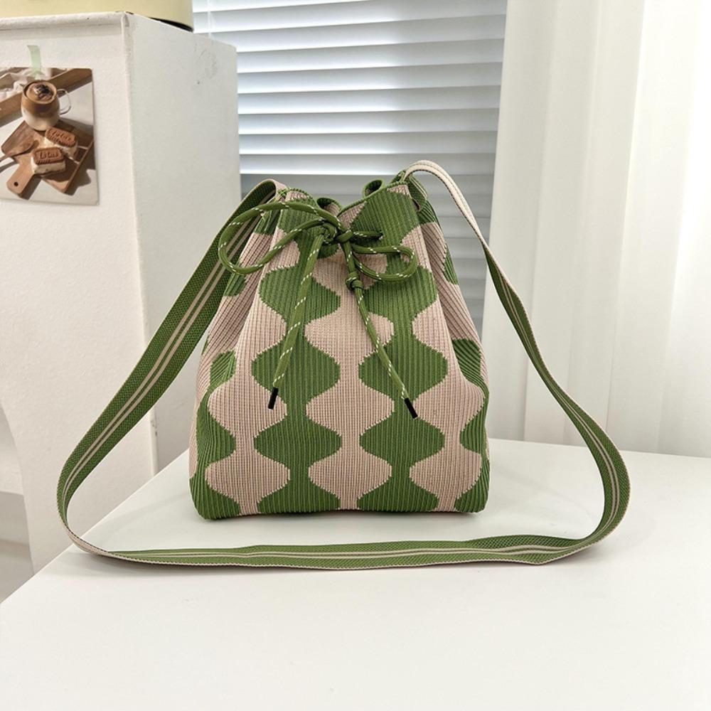 Convenient DIY Handbag Large Capacity Reusable Casual Bag Handmade Open Drawstring Bucket Bag Women
