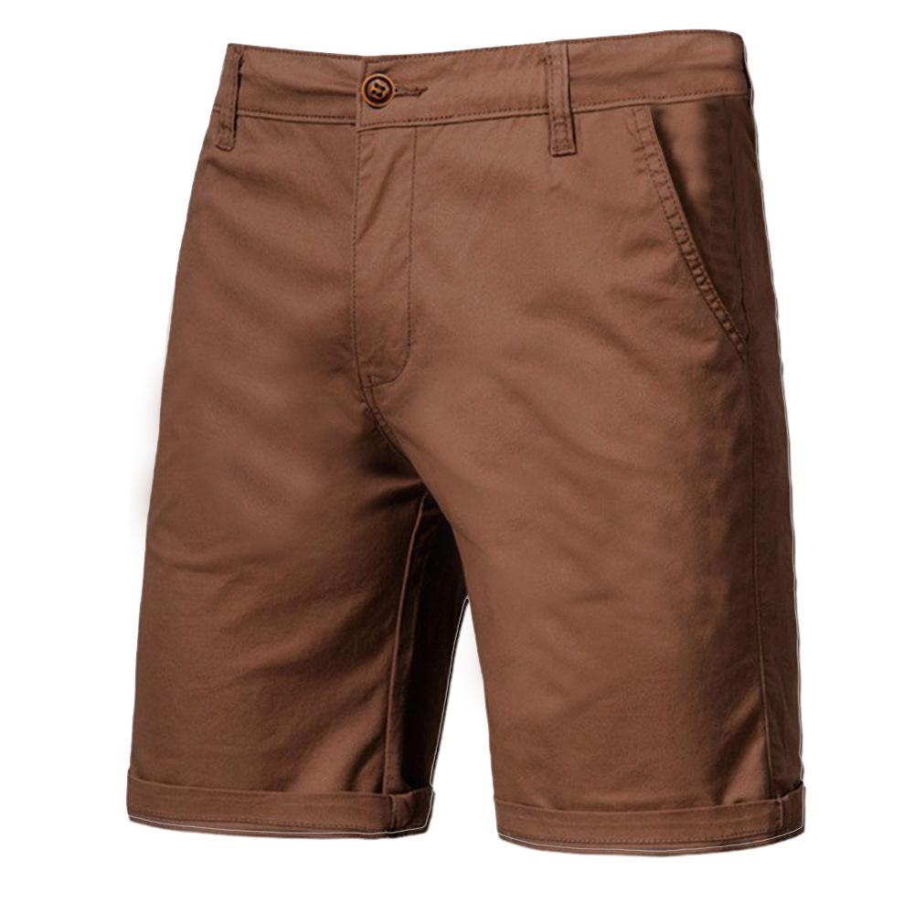Summer Solid Shorts Men Casual Business Social Elastic Waist Men Shorts 10 Colors Beach Shorts