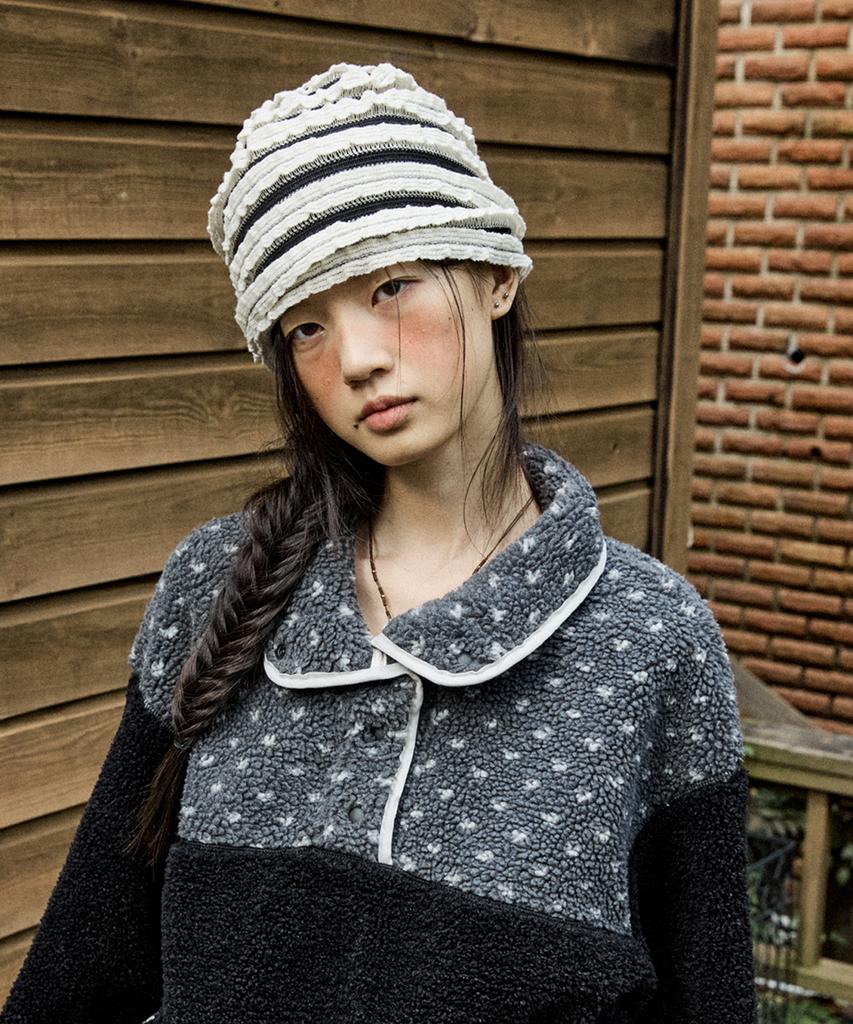 HOKUSPOKUS Lace Veil Beanie_Ivory