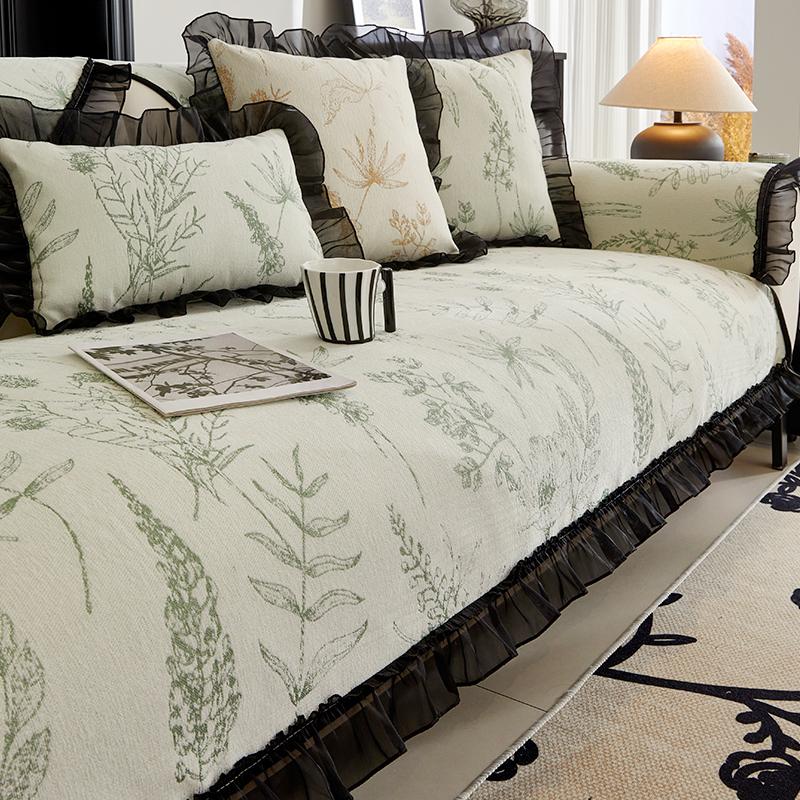 

Легкая роскошная подушка для дивана из шенилла Four Seasons Universal Non-Slip Cushion Nordic Simple American Sofa Cover All-Inclusive Cover Cloth 70*70cm