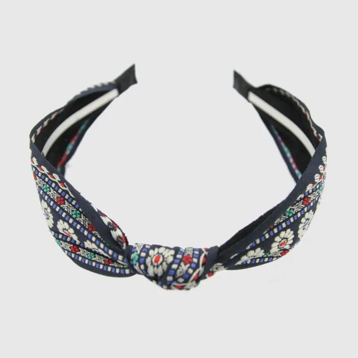 LALA Bohemian Imported Lace Hairband - Dark Blue