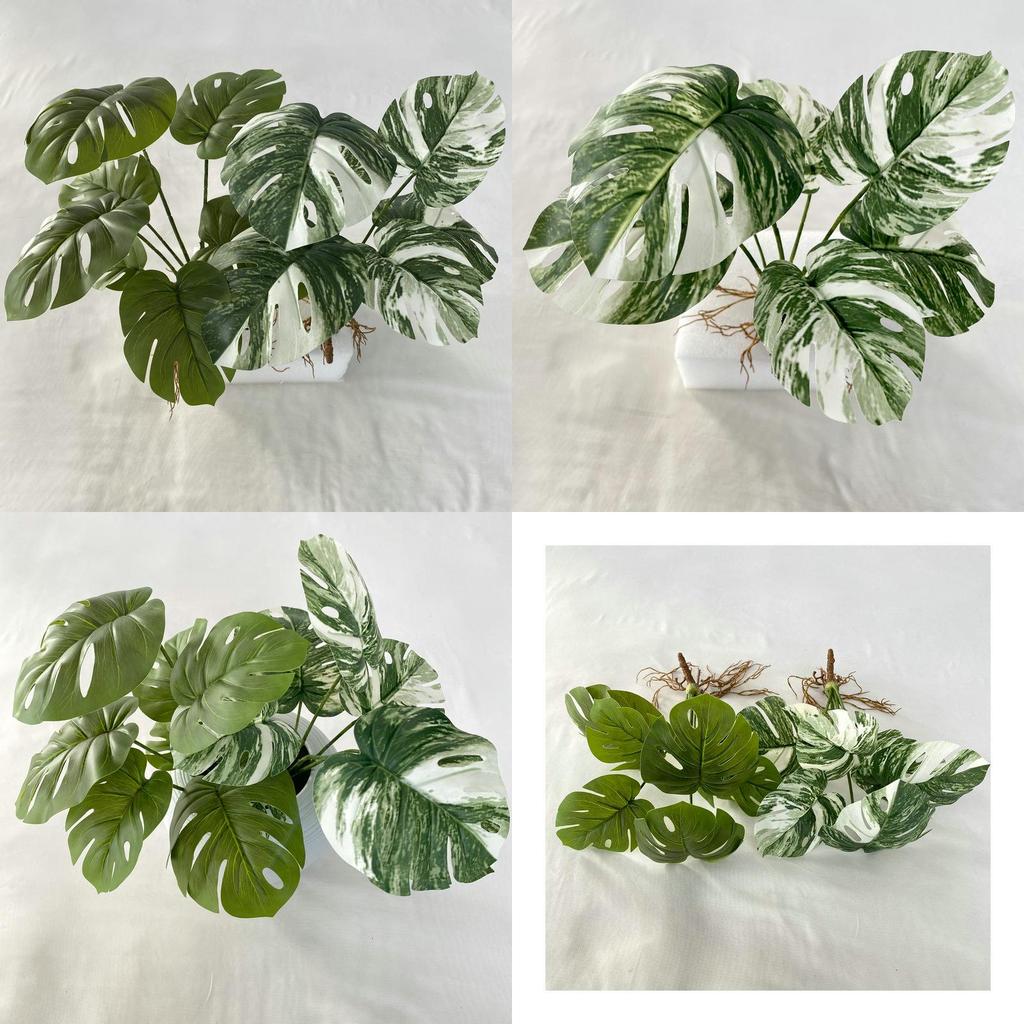 Faux Monstera Leaf 7 Heads Realistic Greenery For Wedding Photography Props
