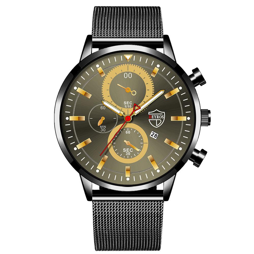 Steel Belt Watch Men'S Classic Automatic Luminous Calendar Quartz Watch