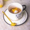 Juego de Taza y Platillo de Cerámica de Gato 3D
