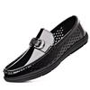 Fashion Slip-on Walking Flats Male Breathable Loafers New Men Casual Shoes Luxury Wedding Hollow Out Formal Dress Boat Shoes for Man