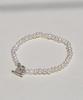 47Bag 925 Silver Toggle Bar Imperfect Freshwater Pearl Bracelet Botti