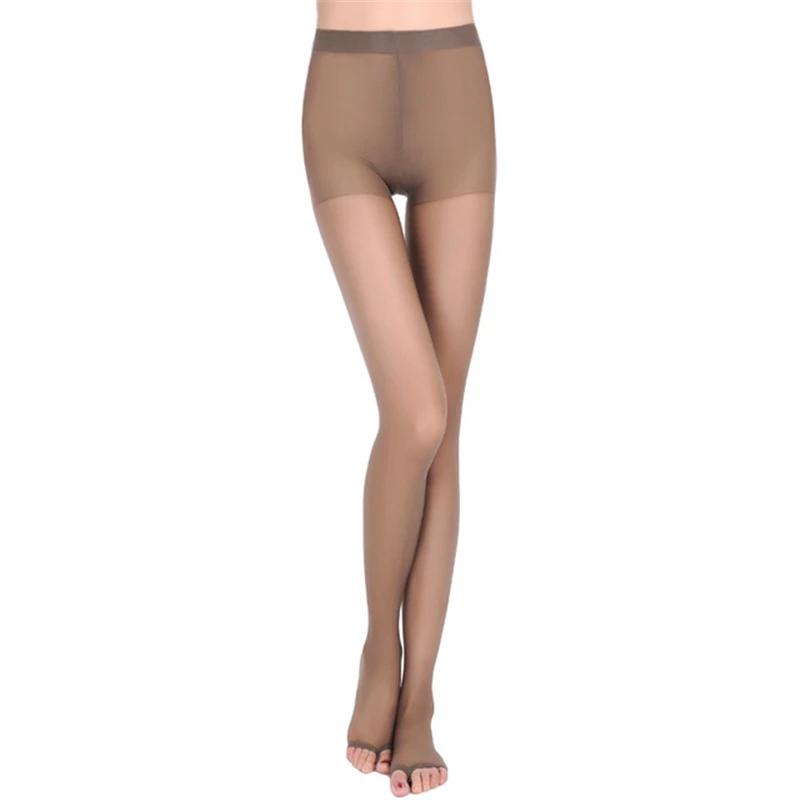Smooth Silk Footless Stockings Summer Sun Protection Ultra-Thin Sheer Open Toe Tights Women Fingerless Socks For Heels
