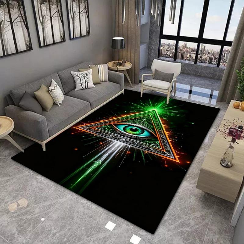 Feierlicher Einäugiger Druck Totemverehrung Großer Flächenteppich Verschleißfester Teppich für Wohnzimmer Schlafzimmer Weiche Bodenmatte Heimdekoration