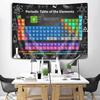 Blackboard-Style Periodic Table Tapestry, Vibrant Chemistry Chart With Lab Icons And Scientific Formulas Wall Hanging Science