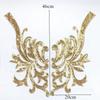 Gold Silver Red Sewing Supplies 40*19CM Bodice Applique Fabric Fashion Elegant Sequin Patches