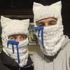 Girls Cat Ear Hat Y2K Knitted Hat Cute Cat Ear Gifts Warm Hat Adult Children Knitted Chenille Yarn Halloween Photo Props