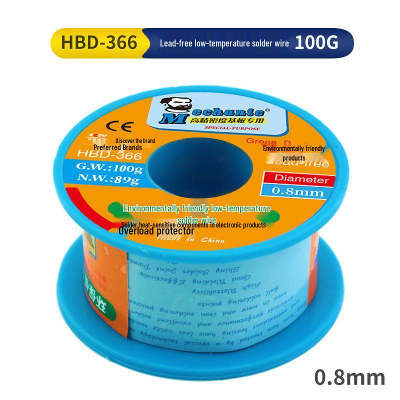 Repairman Rosin Core Solder Wire, 0.8mm, High-Brightness, Lead-Free, 0.5/0.6mm Options Available