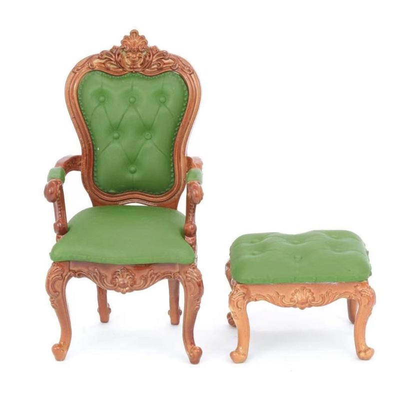 Vintage Chair Toy Figure Model Realistic Vintage Realistic Doll House Pretend Girls Gift Realistic Victorian Chair