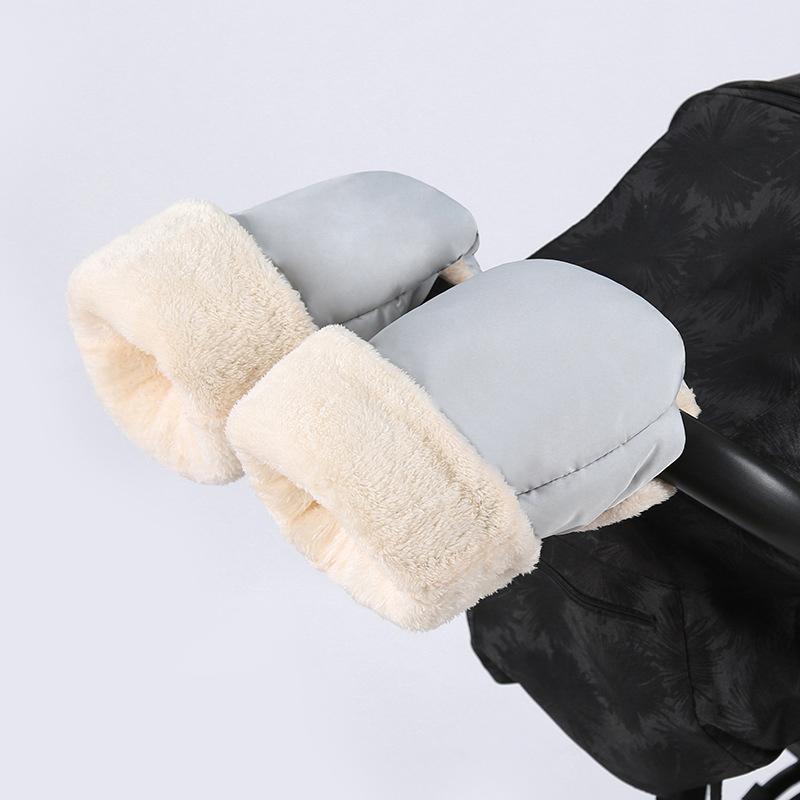Stroller Gloves Winter Windproof Warm Simple Style Universal Fleece-Lined And Thickened Outdoor Accessories