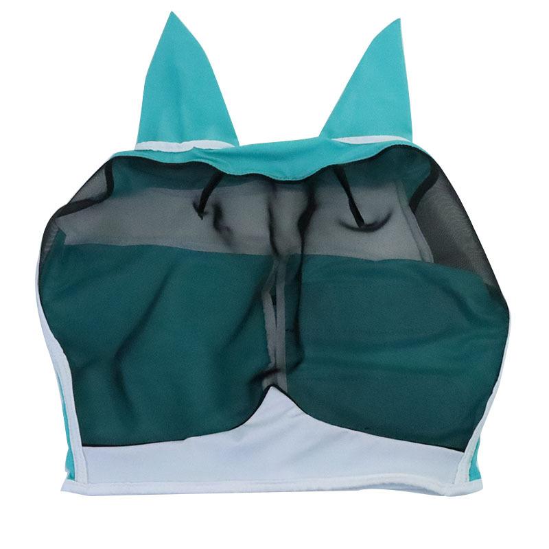 

Маска от комаров дышащая анти-маска для головы лошади на липучке сетчатая защитная накладка на голову лошади L синий