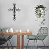 Metallkreuz Wanddekoration Innen Außen Wandkunst Skulpturen Hängende Ornamente für Zuhause Schlafzimmer Wohnzimmer Dekorationen