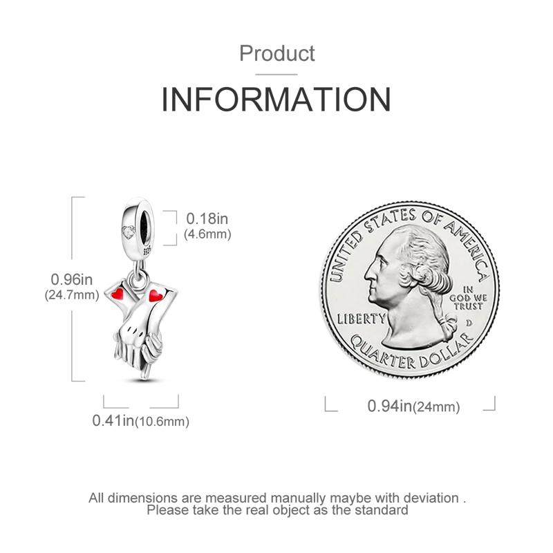 Charm Bead Charms copper Plated Hand In Hand Ideal For A Lifetime Pendants Compatible With Authentic Bracelets Bead Charms Women Jewellery Making Diy