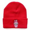 Autumn and winter trendy cartoon knitted hats for men and women, Labubu labu Embroidered knitted hat, warm hat