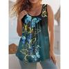 Casual Loose Flower Print T-shirt Fashionable Versatile Women's Top Comfortable Camis Tank Tops