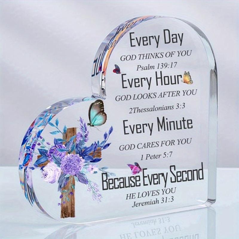 

Christian Faith Acrylic Gift - Inspirational Bible Verse Centerpiece for All чистый