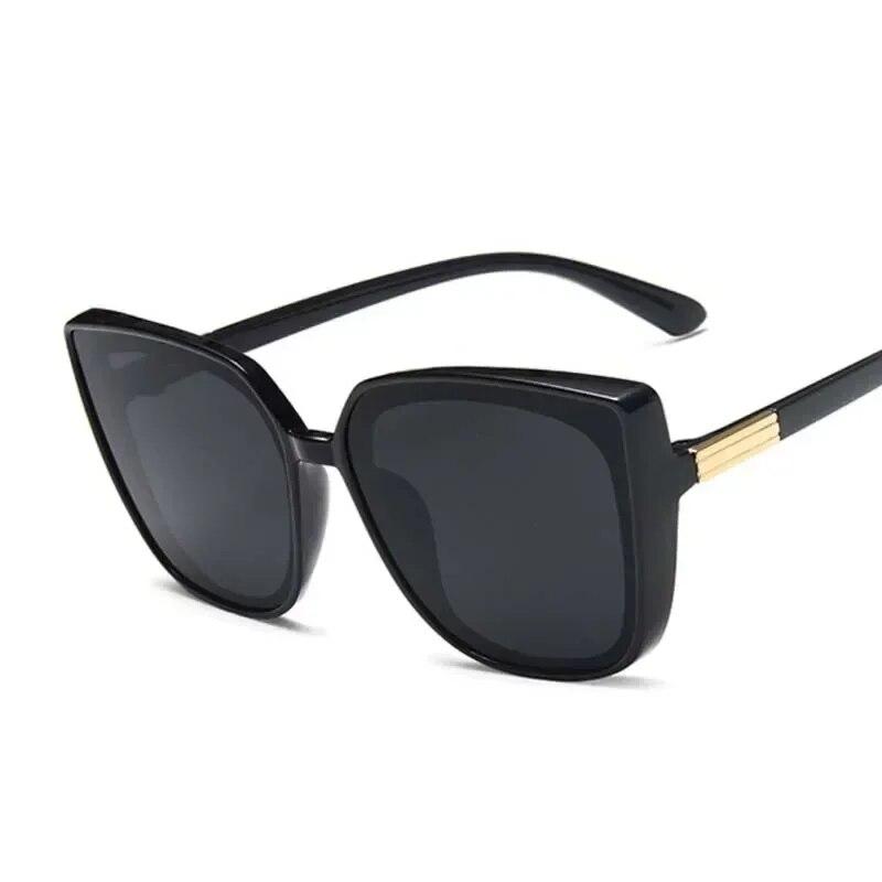 Fashion Cat Eye Sunglasses Woman Retro  Designer Sun Glasses Female Big Frame Vintage Black Mirror Oculos De Sol Feminino