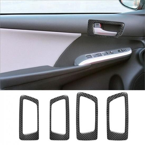 4Pcs Carbon Fiber Interior Door Handle Cover Trim For Toyota Camry 2012-2014