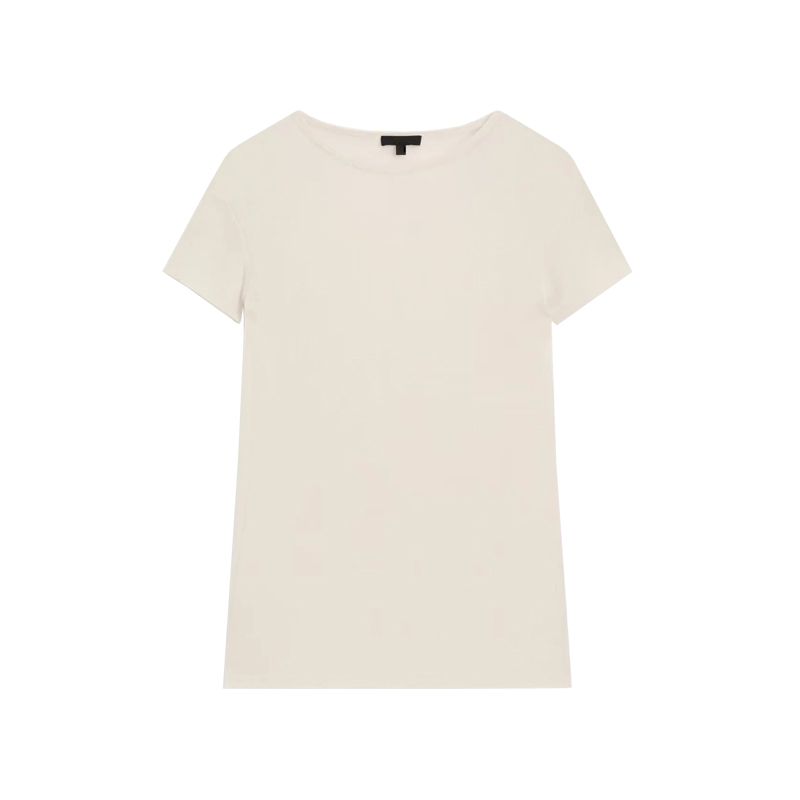 MD Spring New Temperament Wild Slim Fit Comfortable Plaid Cotton Rib round-Neck Short Sleeve T-shirt 6204511