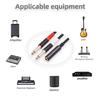 6.35mm To Dual 6.35mm Adapter Audio Cable Double 6.35mm 1/4" Stereo Adapter
