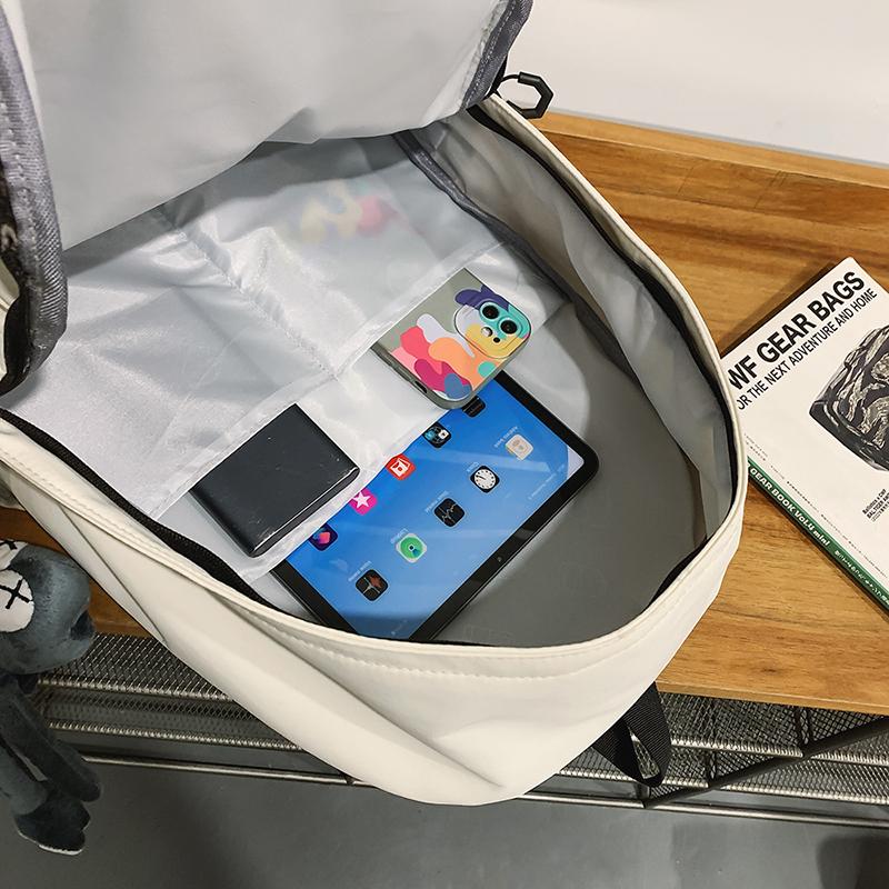 Schoolbag Women's Solid Color Backpack Nylon Waterproof Campus Student Backpack