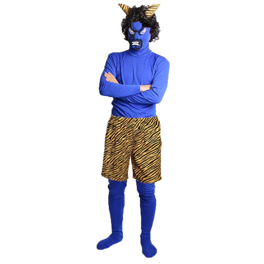 Setsubun Oni Costume Cosplay Set [MAKE CHEERFUL] 4-Piece (M, Blue) синий
