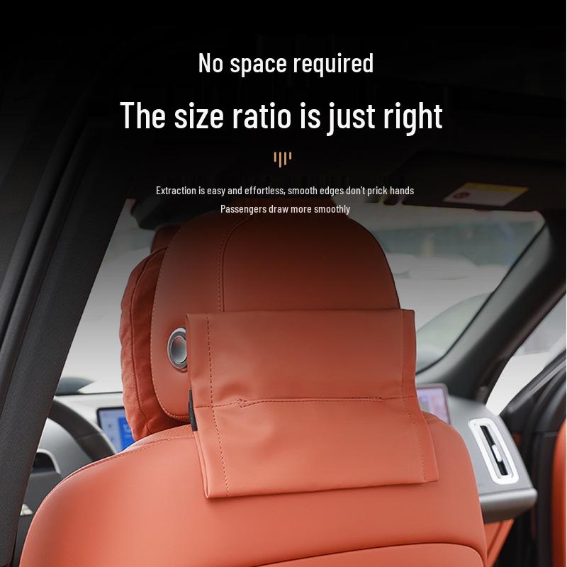 Ideal Car Tissue Box with Headrest Strap - Perfect for L7/L8/L9 Models, Essential Drawstring Paper Case