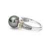 Zhenrong Gray Pearl Round Plated 925 Silver Engagement Ring