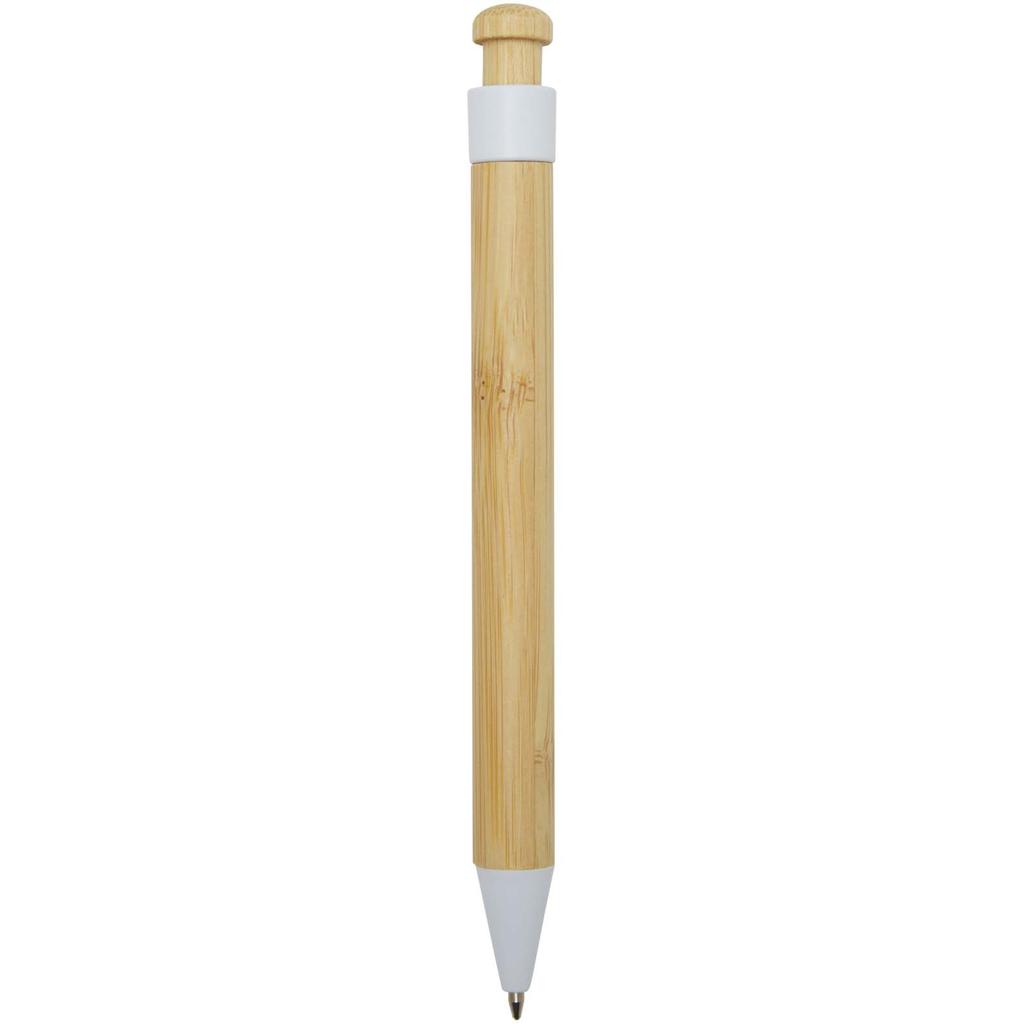 Bamboo pen and recycled plastic "Rattan" White