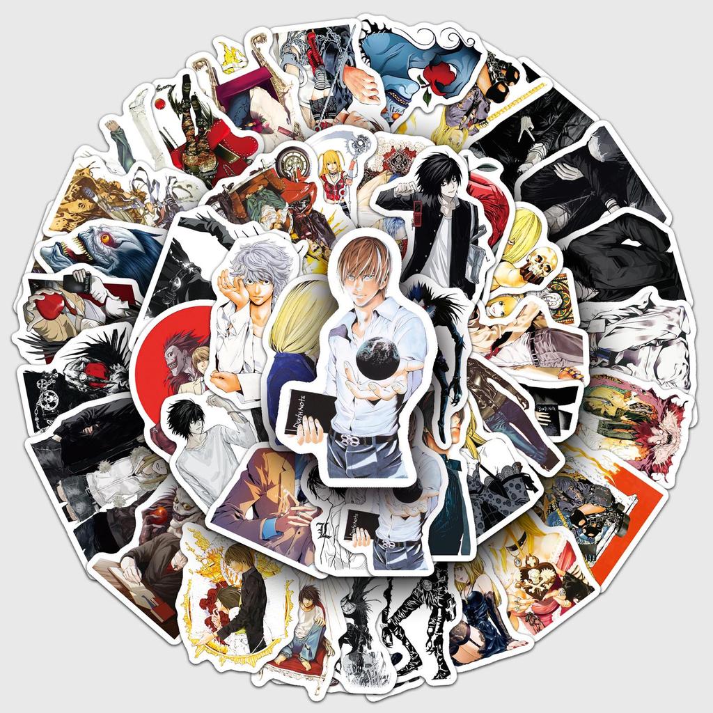 50 Sheets Death Note Anime Stickers: Yagami Light Decor for Suitcases, Notebooks, Phones