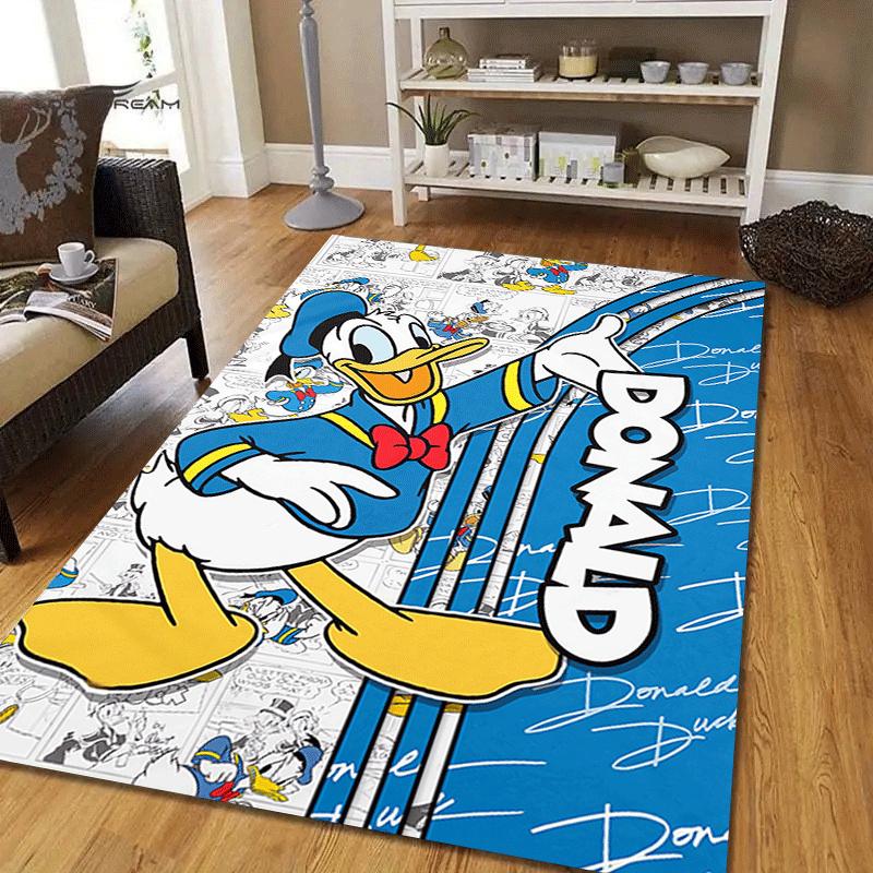 1 buc Covor Donald Duck, Covor de Zonă, Dormitor și Cameră de Joacă, Durabil, Rezistent la Pete și Ușor de Curățat, Sufragerie