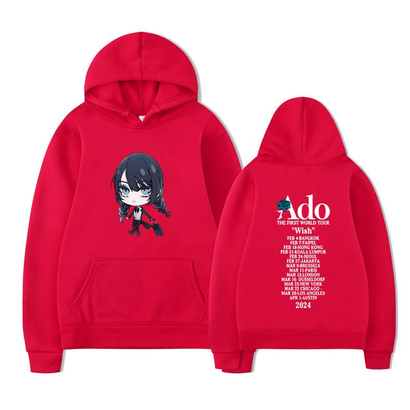 Ado Wish Merch The First World Tour Japan Singer Crewne Men Hoodie Vintage Unisex Pullover Graphic Hoody Tops Clothing