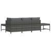 5 Piece Garden Sofa Set with Cushions Grey Poly Rattan
