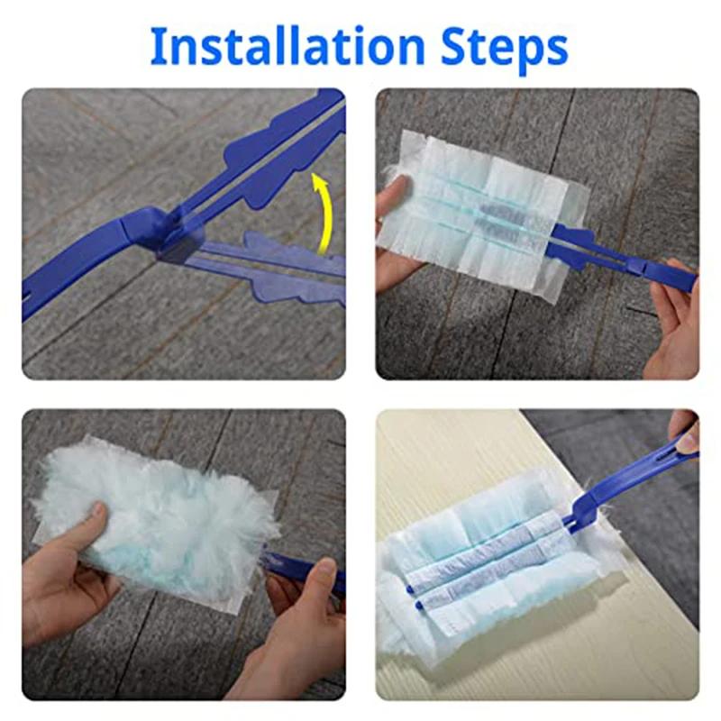 Disposable Electrostatic Duster Furniture Keyboard Kitchen Blinds Furniture Car Fans Replaceable Brush Head Household Duster