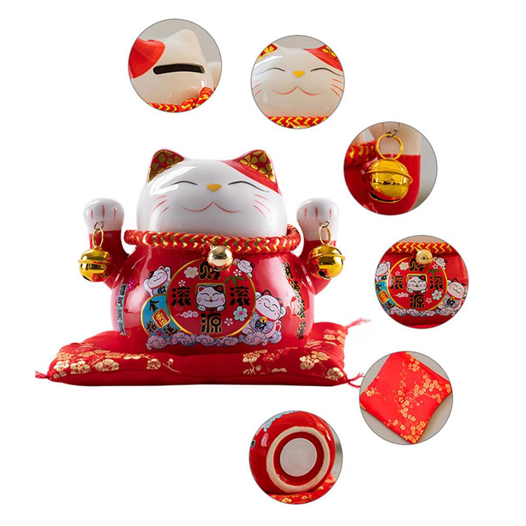 Cat Money Bank Kitten Figurine Animal Statue Saving Box for Desktop Decor