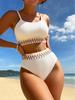 European and American Style Sexy High-Waist Tummy Control Halter Bikini for Women