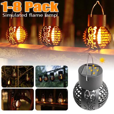 1/4/8er-Pack LED-Solarleuchte für den Außenbereich, Gartendekoration, Flammeneffekt, hängende Laterne, wasserdichte LED-Lampe für Terrasse, Garten, Hof