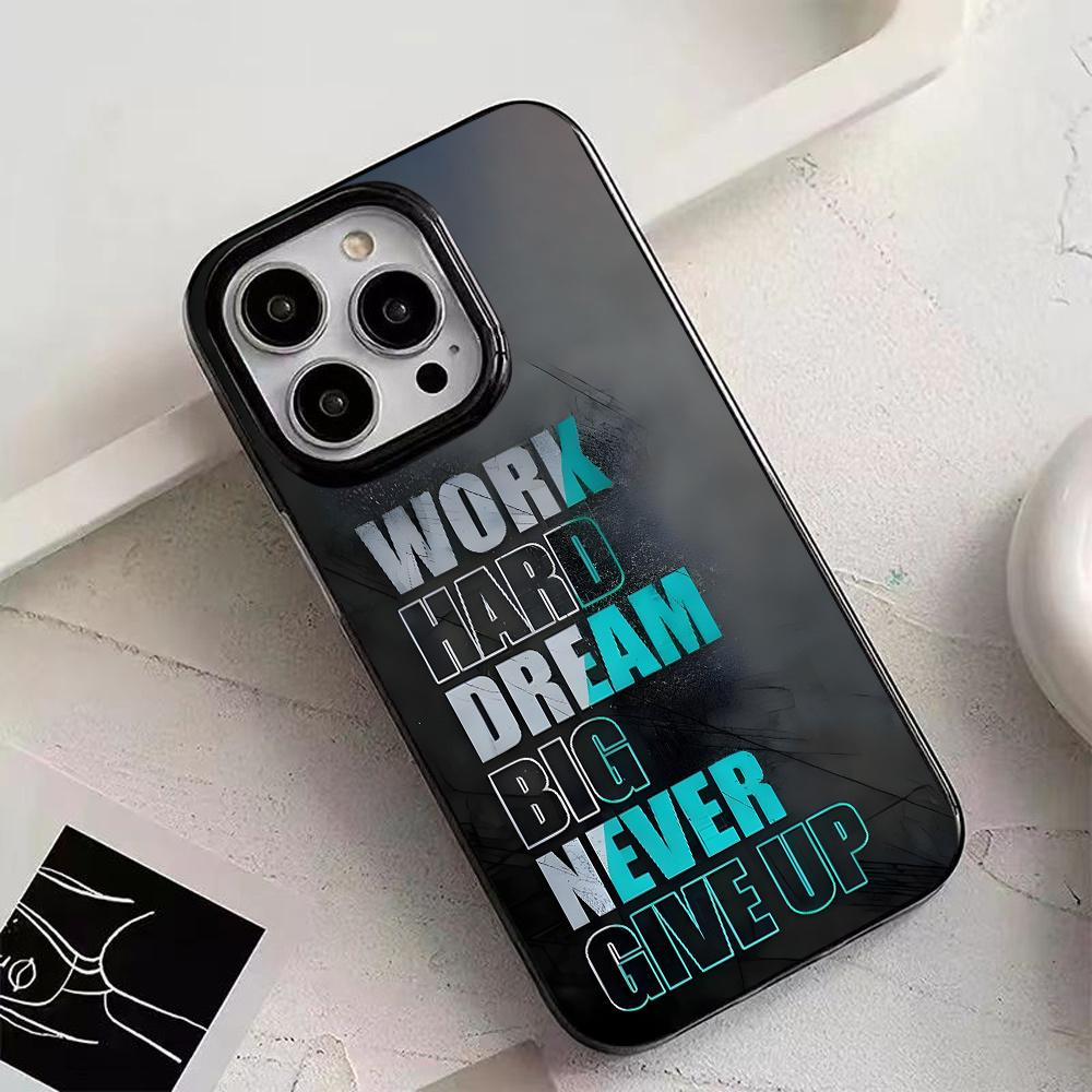 Fashionable inspirational text mobile phone case suitable for iPhone 17 16 15 14 13 12 Pro/ Max /Plus anti-fall and shockproof