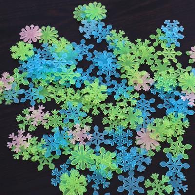 Garden Children's Room Decals Bedroom Dormitory Decoration Wall Stickers 3D Luminous Snowflake Fluorescent Christmas Stickers